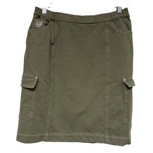 Dream Jeannes Quacker Factory Women's Skort Green Cargo Sequin Size Medium